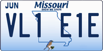 MO license plate VL1E1E