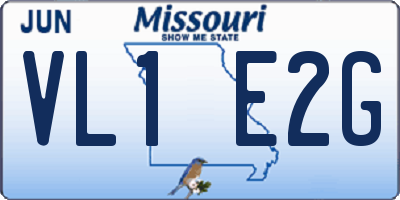 MO license plate VL1E2G