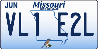 MO license plate VL1E2L