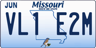 MO license plate VL1E2M