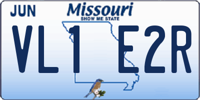 MO license plate VL1E2R