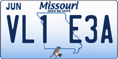 MO license plate VL1E3A