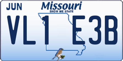 MO license plate VL1E3B
