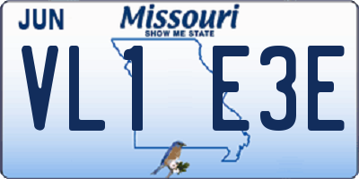 MO license plate VL1E3E