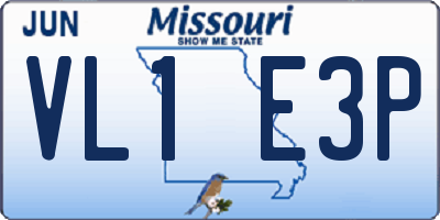 MO license plate VL1E3P