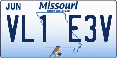 MO license plate VL1E3V