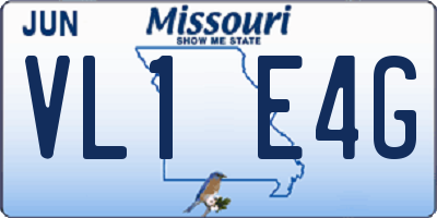 MO license plate VL1E4G