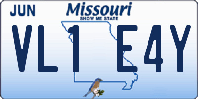 MO license plate VL1E4Y