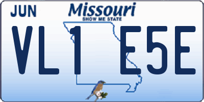 MO license plate VL1E5E