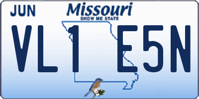 MO license plate VL1E5N