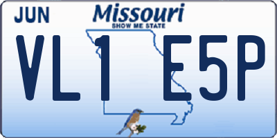 MO license plate VL1E5P