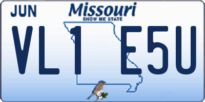 MO license plate VL1E5U