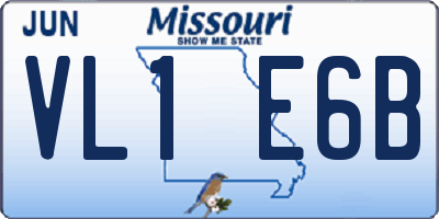 MO license plate VL1E6B