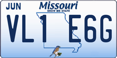MO license plate VL1E6G