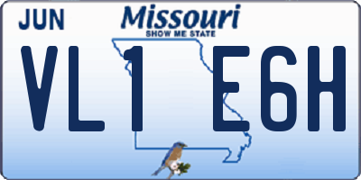 MO license plate VL1E6H