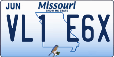 MO license plate VL1E6X