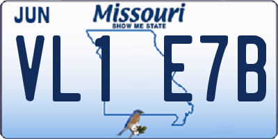 MO license plate VL1E7B