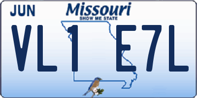 MO license plate VL1E7L