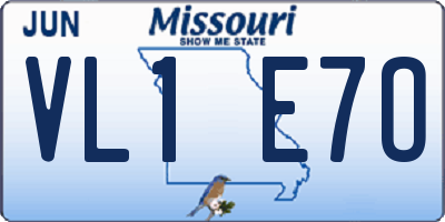 MO license plate VL1E7O