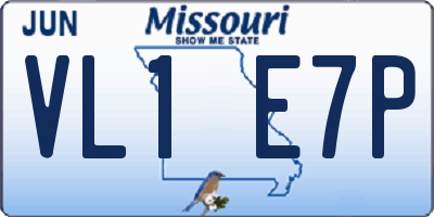 MO license plate VL1E7P