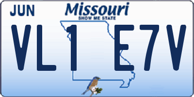 MO license plate VL1E7V