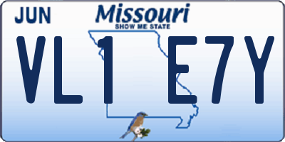 MO license plate VL1E7Y