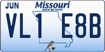 MO license plate VL1E8B