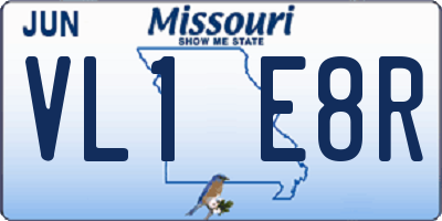 MO license plate VL1E8R