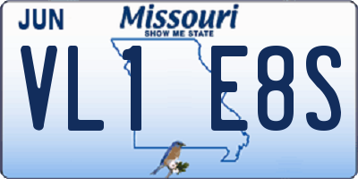 MO license plate VL1E8S