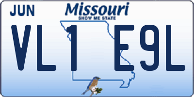 MO license plate VL1E9L