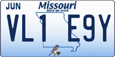 MO license plate VL1E9Y