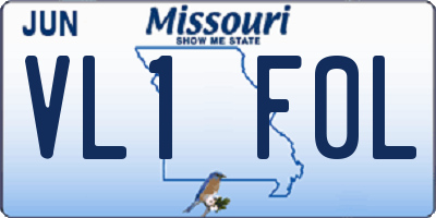MO license plate VL1F0L