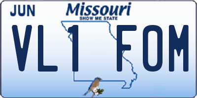 MO license plate VL1F0M