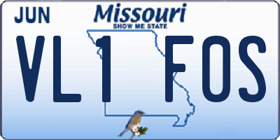 MO license plate VL1F0S
