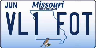 MO license plate VL1F0T