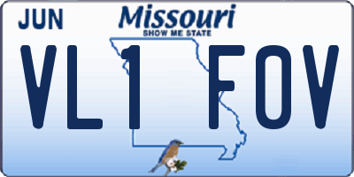 MO license plate VL1F0V