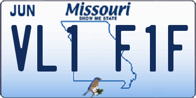 MO license plate VL1F1F