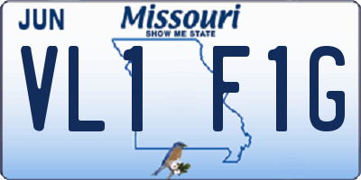MO license plate VL1F1G