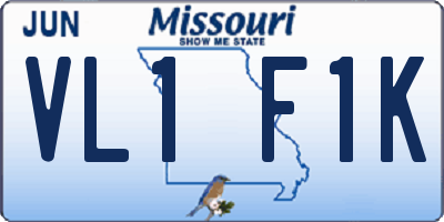 MO license plate VL1F1K