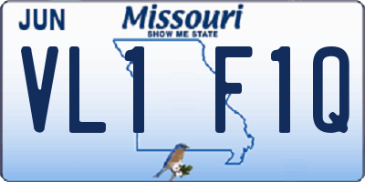 MO license plate VL1F1Q