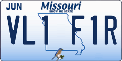 MO license plate VL1F1R