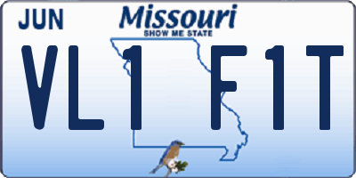 MO license plate VL1F1T