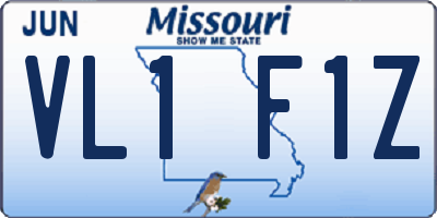 MO license plate VL1F1Z
