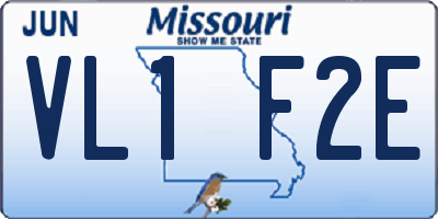 MO license plate VL1F2E