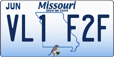 MO license plate VL1F2F