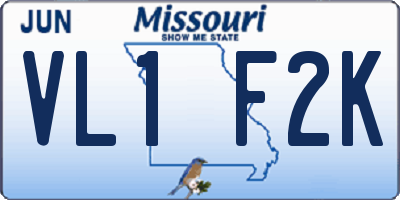 MO license plate VL1F2K