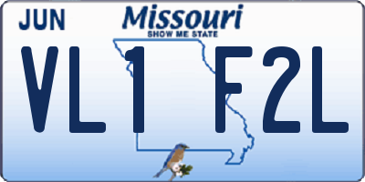 MO license plate VL1F2L