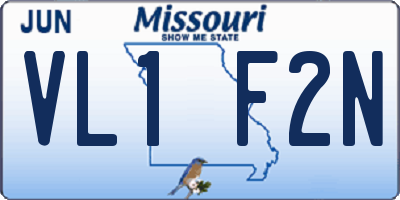 MO license plate VL1F2N