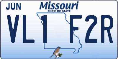 MO license plate VL1F2R
