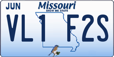 MO license plate VL1F2S